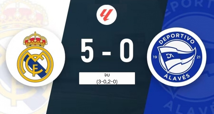 ลาลีกา เรอัล มาดริด 5-0 อลาเบส คว้าชนะ 9 นัดติดต่อกัน